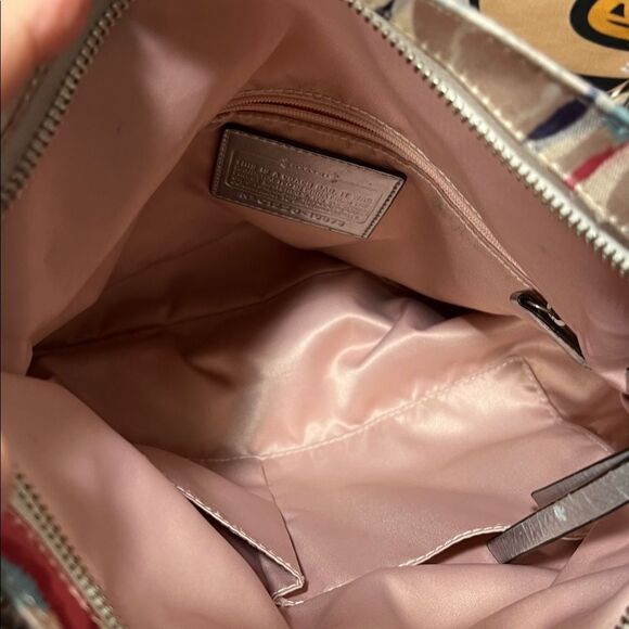 Coach Poppy Ikat Signature C Glam Multicolor Foldover Crossbody bag # 19873 - Picture 8 of 14